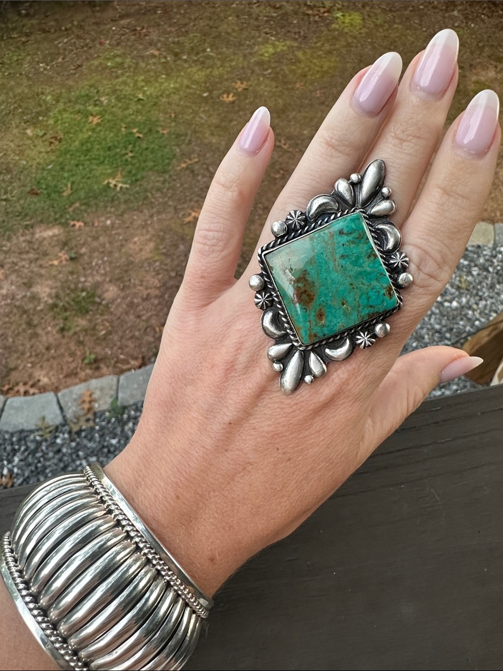 Navajo Marcus Chavez Royston Turquoise Sterling Silver Ring - Picture 3 of 6